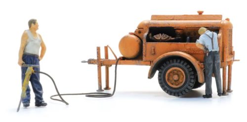 Artitec 387.611 Kompresszor utánfutó légkalapácsos munkásokkal (H0)