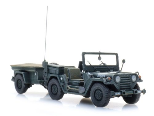 Artitec 6870569 US M151 Jeep + M416 trailer Forest green (H0)