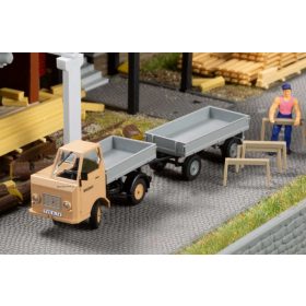   Auhagen 40507 Multicar M22 platós teherautó pótkocsival (H0)