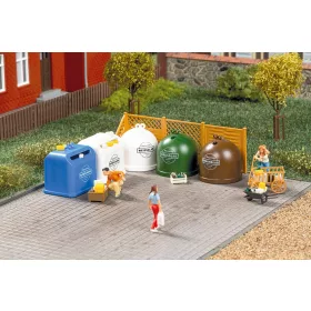   Auhagen 41695 Szelektív hulladékgyűjtő konténerek, kiegészítőkkel - 5 db (H0)