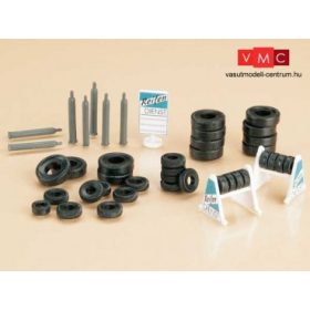 Auhagen 42590 Gumik állvánnyal, gázpalackok (H0/TT)