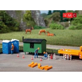 Auhagen 42641 Építkezési lakókocsi és mobil WC készlet (H0/TT)