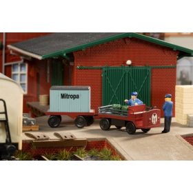 Auhagen 43675 Balkancar elektromos targonca, pótkocsival - Mitropa (TT)