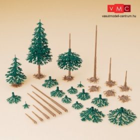Auhagen 71938 Fenyőfa építőkészlet, 12 db - 4 különböző magasság (H0/TT)
