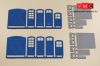 Auhagen 80255 Gyárkapuk és ajtók kék színben, lépcsőfokok és rámpák (H0)