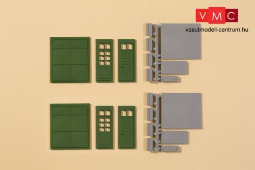 Auhagen 80256 Ipari ajtók és kapuk zöld színben, rakodórámpákkal (H0)