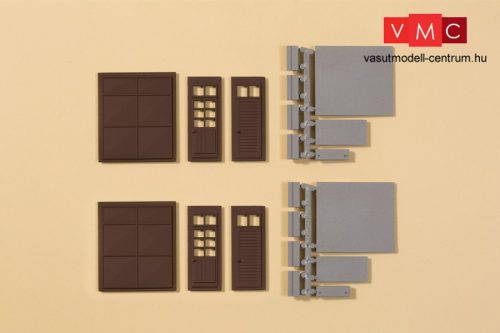 Auhagen 80257 Ipari ajtók és kapuk barna színben, rakodórámpákkal (H0)