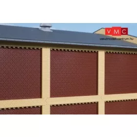 Auhagen 80417 Oszlop és lezáró elemek (fríz) ipari épületek felső emeletéhez, sárga (H