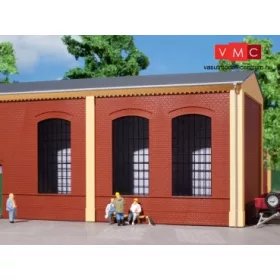 Auhagen 80503 Dekorlap, téglafal, ipari ablaknyílásokkal, 2325A téglavörös, 2 db (H0)