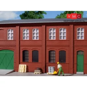   Auhagen 80508 Dekorlap, téglafal 2322A ablaknyílásokkal, téglavörös, 8 db (H0)