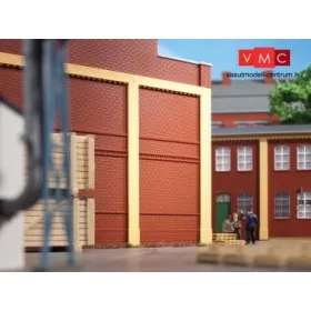 Auhagen 80512 Dekorlap, téglafal 2342M, téglavörös, 8 db (H0)