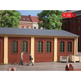 Auhagen 80515 Dekorlap, téglafal 2390A, ablaknyílásokkal (H0), 8 db - téglavörös