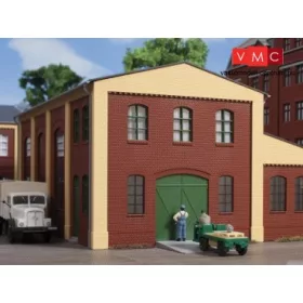 Auhagen 80518 Dekorlap, téglafal 2391A, ajtónyílással és ablakokkal L (H0) - téglavörös