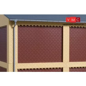 Auhagen 80526 Dekorlap, emeleti téglafal gyárépületekhez, 2532D, 8 db - téglavörös (H0)