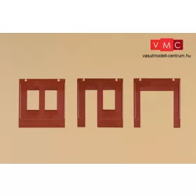 Auhagen 80534 Dekorlap, téglafal, ipari ablaknyílásokkal, 2580A, 2580B, 2580C téglavörös,