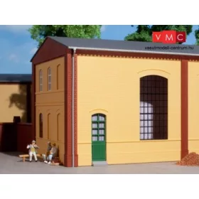 Auhagen 80602 Dekorlap, téglafal 2325B, ipari ablaknyílásokkal, sárga (H0)