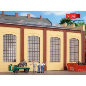 Auhagen 80609 Dekorlap, téglafal 2342N ipari ablaknyílásokkal, sárga (4 db) (H0)