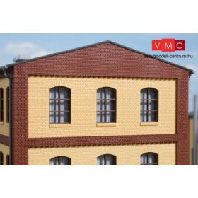 Auhagen 80627 Dekorlap, emeleti téglafal ablaknyílásokkal, gyárépületekhez, 2532E, 4 db -