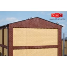 Auhagen 80628 Dekorlap, emeleti téglafal gyárépületekhez, 2532F, 4 db - sárga (H0)