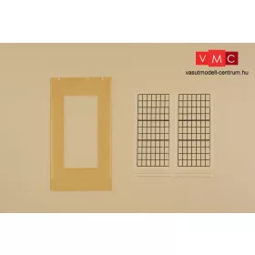   Auhagen 80630 Dekorlap, téglafal, ipari ablaknyílásokkal (P), 2578D sárga, 2 db (H0)
