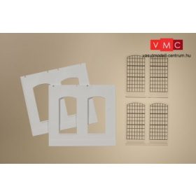 Auhagen 80703 Dekorlap, vakolt téglafal, ipari ablaknyílásokkal, 2326D, 2 db (H0)