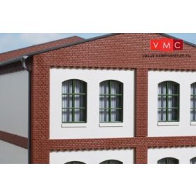 Auhagen 80725 Dekorlap, emeleti téglafal ablaknyílásokkal, gyárépületekhez, 2532I, 8 db -