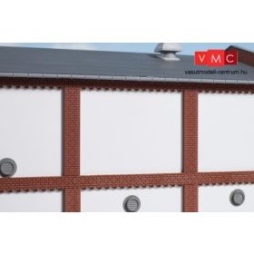 Auhagen 80726 Dekorlap, emeleti téglafal gyárépületekhez, 2532J, 8 db - vakolt fal (H0)