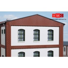 Auhagen 80727 Dekorlap, emeleti téglafal ablaknyílásokkal, gyárépületekhez, 2532K, 4 db -