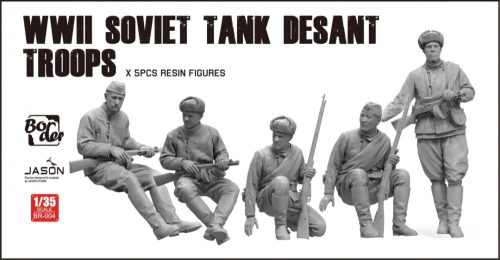 Border Model BR004 WWII Soviet Tank Desant Troops x 5 pcs resin figures 1/35 figura makett
