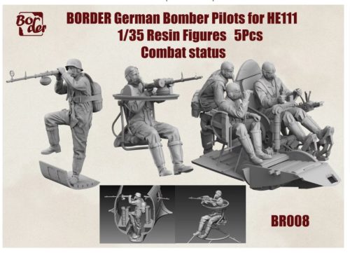Border Model BR008 WWII German Bomber Pilots for He111 (5pcs) Combat Status 1/35 figura makett