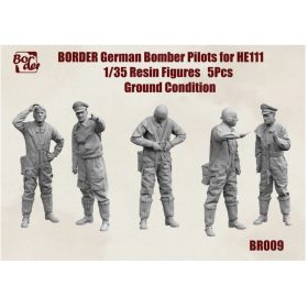   Border Model BR009 WWII German Bomber Pilots for He111 (5pcs) Ground Condition 1/35 figura makett