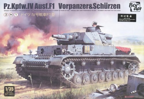 Border Model BT003 Pz.Kpfw. IV Ausf. F1 Vorpanzer & Schürzen (3 in 1) 1/35 harckocsi makett