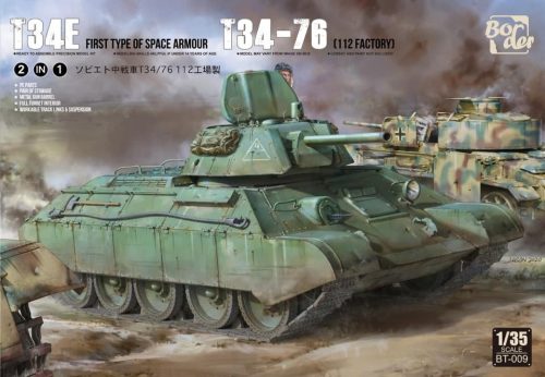 Border Model BT009 T-34-76 (112 factory) / T-34E First Type of Spaced Armour 1/35 harckocsi mak