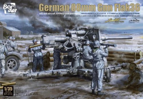 Border Model BT013 German 88mm Gun Flak36 w/6 anti-aircraft artillery crew members 1/35 löveg makett