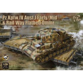   Border Model BT025 Pz.Kpfw. IV Ausf. J Early/Mid And Rail Way Flatbed Ommr (2 in 1) 1/35 harckocsi makett