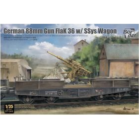   Border Model BT044 German 88mm Gun Flak 36 w/SSys Wagon 1/35 vasút makett