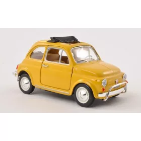   Bburago Fiat 500 L 1968, nyitott vászontetővel (18-22099YELLOW) (1:24)