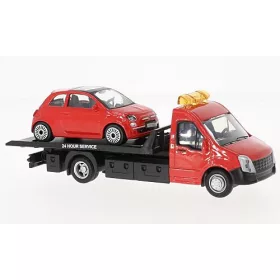   Bburago Iveco Daily autómentő, Fiat 500 személyautóval (18-31402) (1:43)