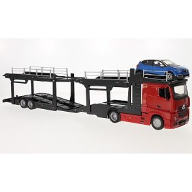   Bburago Mercedes-Benz Actros 2545 autószállító teherautó, pótkocsival - Renault Captur személyautóval (18-31457) (1:43)
