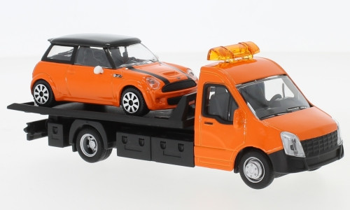 Bburago Iveco Daily autómentő, Mini Cooper S személyautóval (18-31405) (1:43)