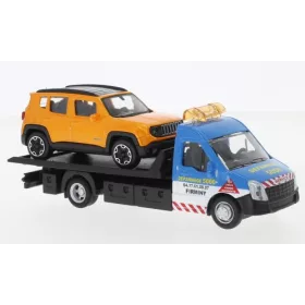   Bburago Iveco Daily autómentő, Jeep Renegade terepjáróval (18-31411) (1:43)