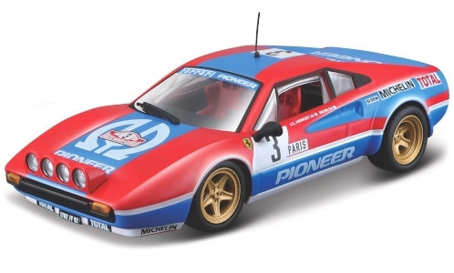 Bburago Ferrari 308 GTB 1982, Pioneer, Rally Monte Carlo, J-C.Andruet, Biche, 3, Scuderia Ferrari (18-36304R) (1:43)