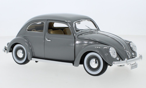 Bburago Volkswagen Käfer (bogár), oválablakos, szürke, 1955 (18-12029A_GREY) (1:18)