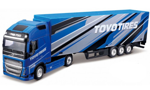 Bburago Volvo FH16 GL 750 XXL nyergesvontató, dobozos félpótkocsival - Toyo Tires (18-31461T) (1:43)