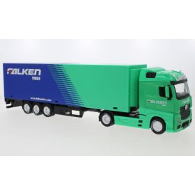   Bburago Mercedes-Benz Actros Gigaspace nyergesvontató, dobozos félpótkocsival, Falken Tires (18-31460T) (1:43)