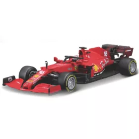   Bburago Ferrari SF21 2021, Formula-1, figurával, C.Leclerc, 16, Scuderia Ferrari (18-36828L) (1:43)