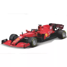   Bburago Ferrari SF21 2021, Formula-1, figurával, C.Sainz Jr., 55, Scuderia Ferrari (18-36828S) (1:43)