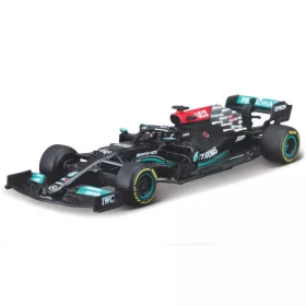   Bburago Mercedes AMG F1 W12 EQ Power+ 2021, figurával, Formula-1, L.Hamilton, 44, Mercedes AMG Petronas F1 Team (18-38058H) (1:43)