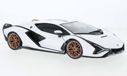 Bburago Lamborghini Sian FKP 37 2019, fehér/fekete (18-11046white/black) (1:18)