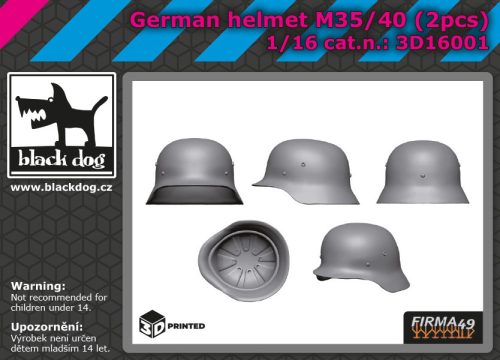 Black Dog 3D16001 German helmet M35/40 2pcs dioráma makett kiegészítő